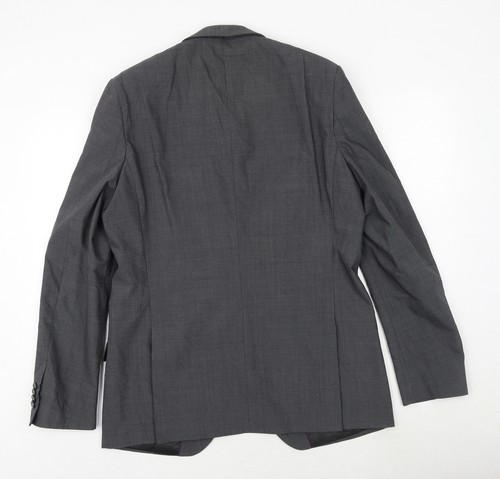 Fellini Mens Grey Wool Blend Suit Jacket Size 40 Reg - Picture 2 of 10