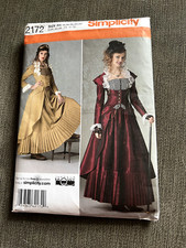 Simplicity 2172 Steampunk Dress Costume Size 14,16,18,20,22 Uncut Pattern
