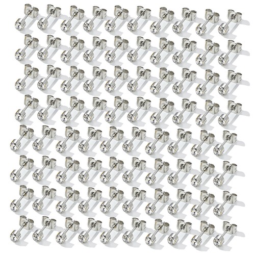 Lote de 100 piezas de pendientes de acero inoxidable cartílago orejas pernos oreja piercing pistola kit - Imagen 10 de 10