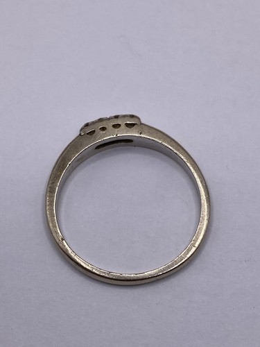 ANILLO DE COMPROMISO DISEÑADOR ORO 14K Y DIAMANTES TALLA 6,5 - Imagen 4 de 4