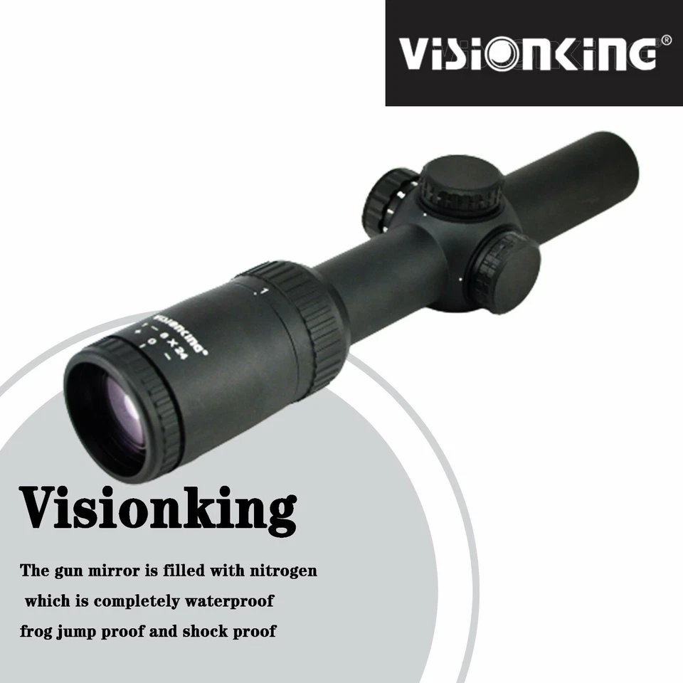 Visionking 1-8x24 Rifle Scope Military Tactical Hunting Shooting Sight 30 MM - Image 4 of 4