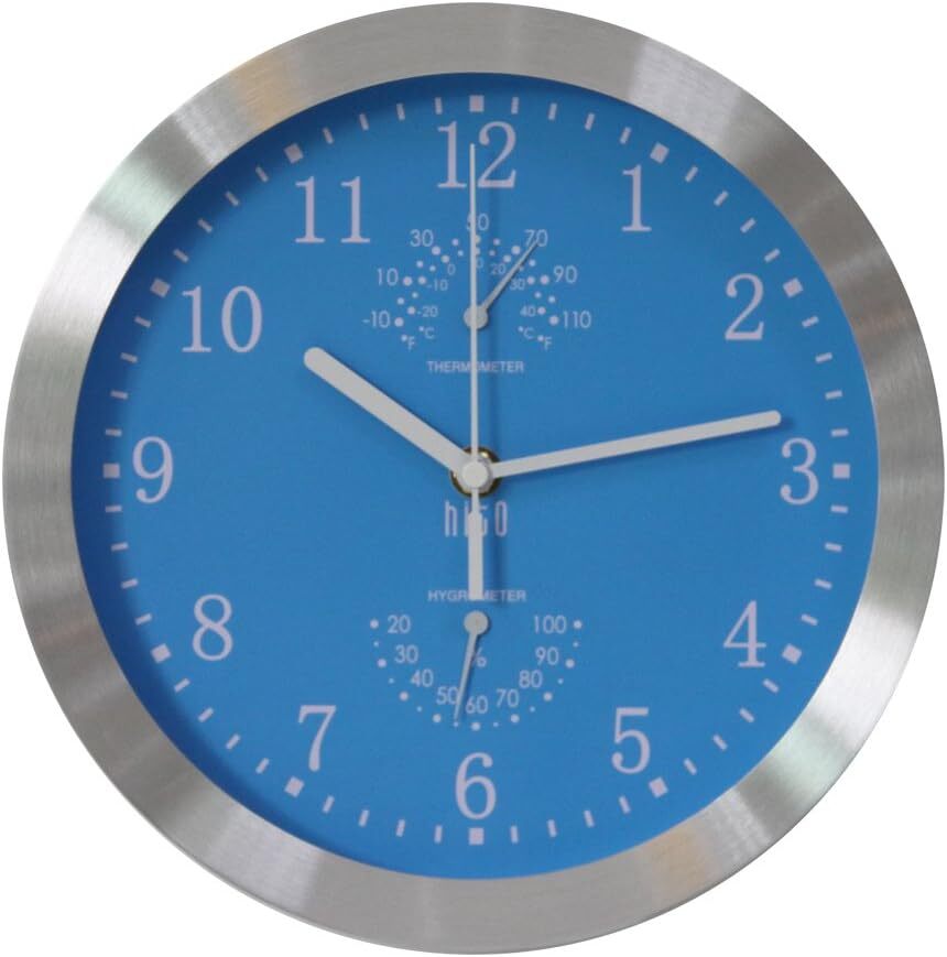 Silent Non Ticking Wall Clock10 Inch Sweep Movement Glass Cover Silver Aluminum
