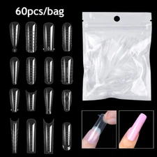 60pcs Acrylic Dual Forms Nail Gel Quick Building Mold Tips Nail Extension Tool