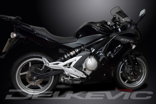 Kawasaki Ninja 650 06-11 Delkevic Full 2-1 Exhaust 8" Stainless Round Muffler - Picture 4 of 5
