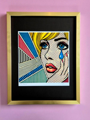  AIDAN FLUX | Hand Signed Original Print Framed  COA ''WHY IS SHE CRYING?''