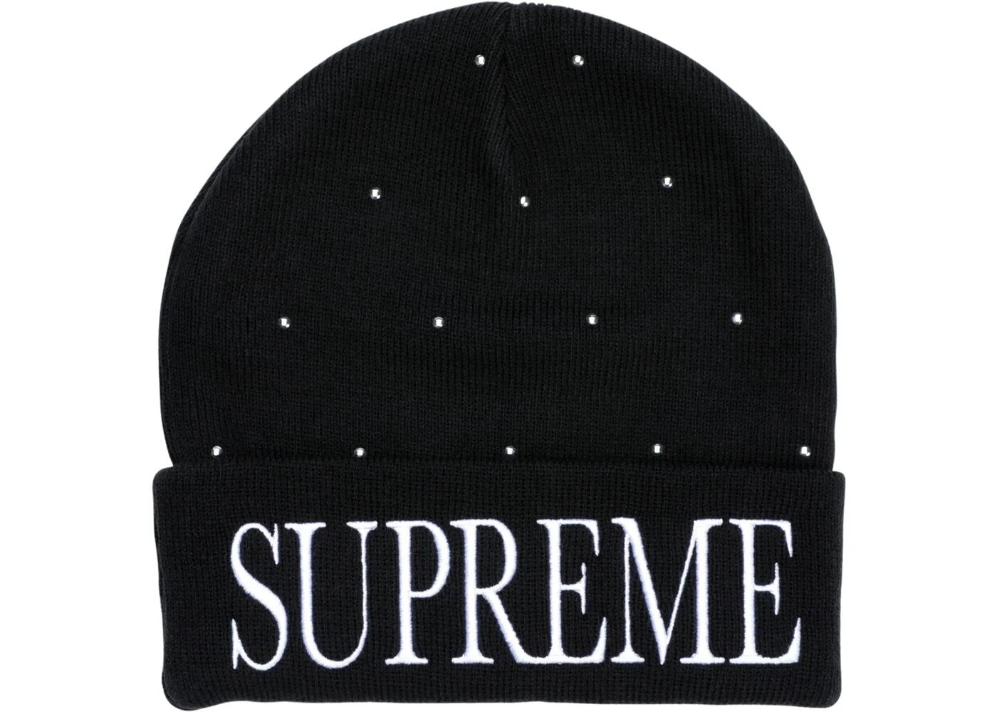 Neuf avec étiquettes chapeau clouté embelli SUPREME beanie noir épuisé