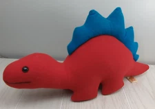 Animal Fair vintage plush Red Blue spike spine dinosaur stegosaurus Taiwan