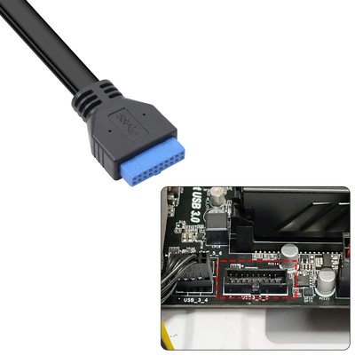 Xiwai USB 3.0 Buchse Rückwand – 80 Mm Low Profile, Mit 20-Pin-Kabel (50 Cm) | Für PC-Gehäuse Mit PCI-Slot
