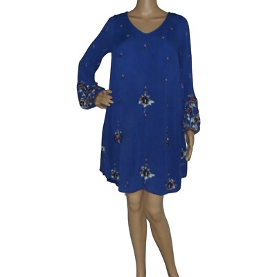 free people blue embroidered dress NWT Free People Dress – BOHO thrift shop main image 0
