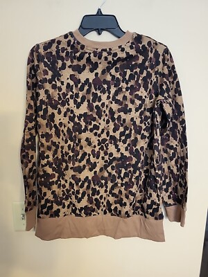 Women's Leopard Print Soft Fleece Lounge Tunic Sweatshirt Stars Above  B46