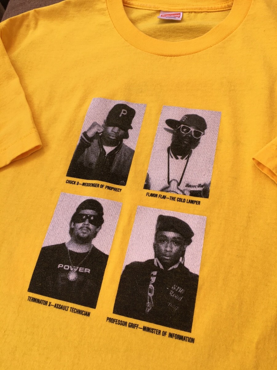 Rare 2006 Supreme Public Enemy Yellow Box Logo Tee Shirt Rare 2006 Supreme Public Enemy Yellow Box Logo Tee Shirt
