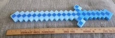 24" LED Light Up Pixel Sword Color Blue Flashing Toy With Sound Tested Cosplay