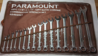 PARAMOUNT 16pc Combination Wrench Set  1/4'' - 1-1/4''  12PT  022-16SSET