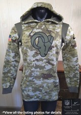 Los Angeles Rams 2021 Salute To Service NIKE On Field Camo Pullover Hoodie S