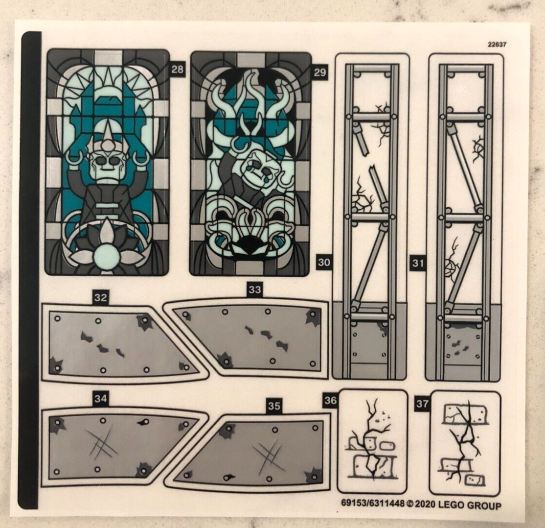 LEGO STICKER SHEET for 70437, Sheet 2, Mystery Castle , New & Genuine