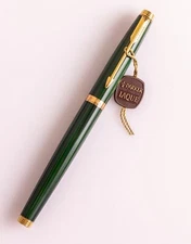 Parker 75 Laque / Laquer Green Malachite Fine Fountain Pen 14K FRANCE