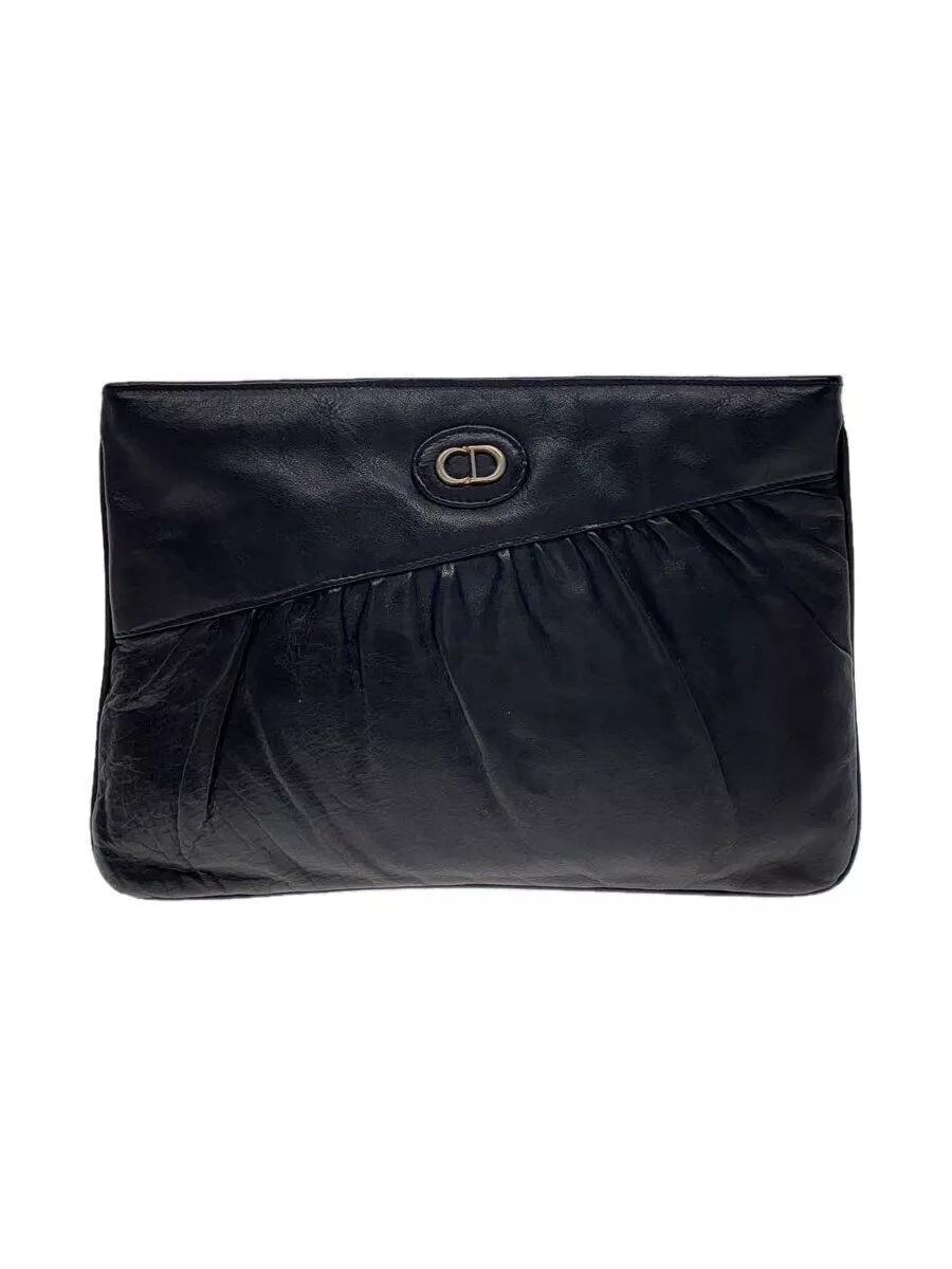 Sac pochette Christian Dior cuir noir occasion