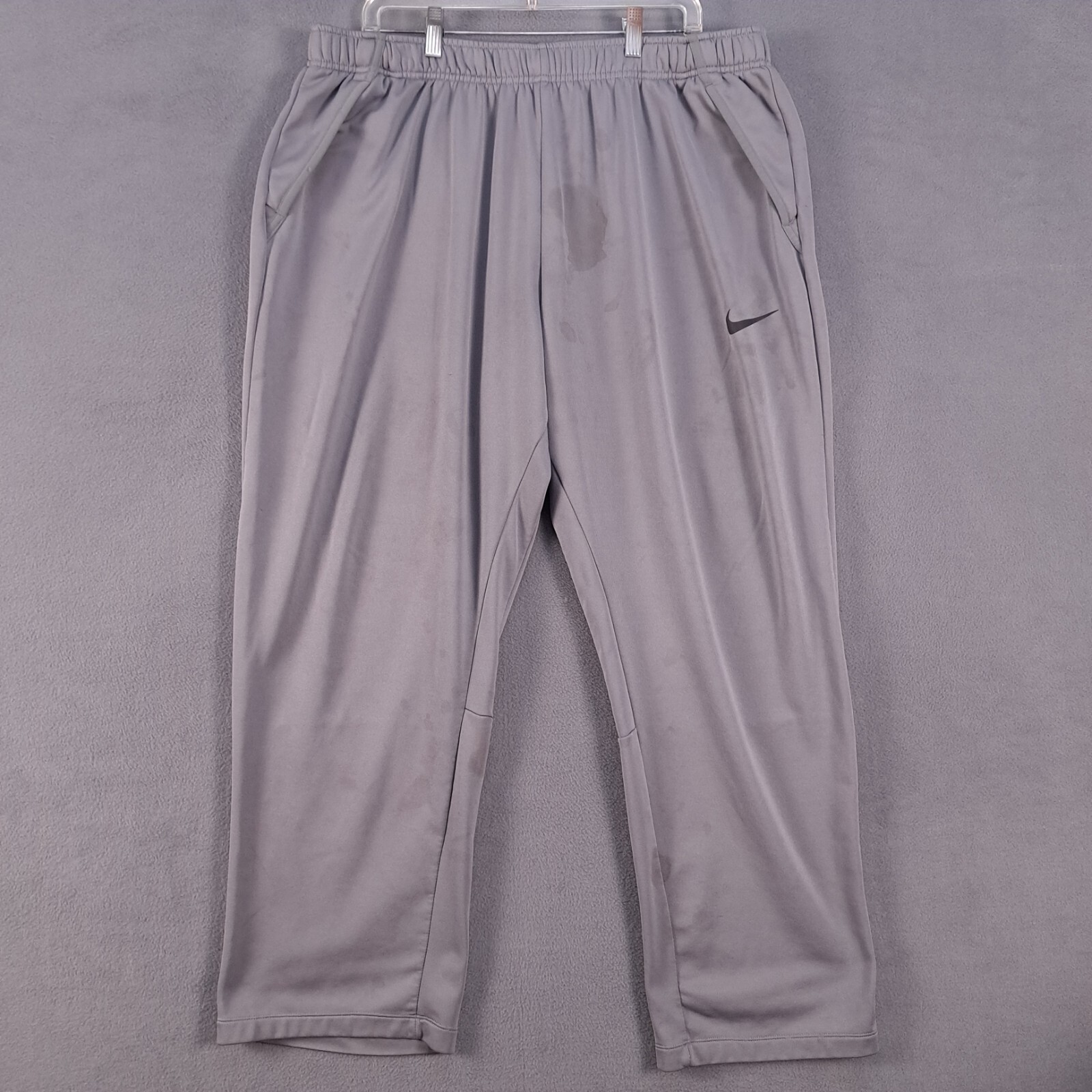 Nike Sweatpants Mens 3XL Gray Standard Fit Dri Fit Athletic Outdoor Stains-image