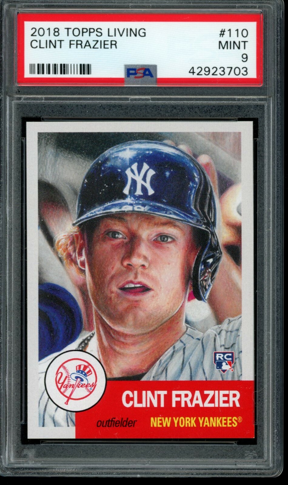 2018 Topps Living Set #110 Clint Frazier RC Rookie PSA 9 Mint SP Card