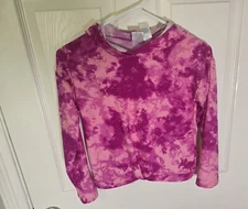 Extremely Me Girls Pink Tie Dye Hooded Pullover Sweatshirt