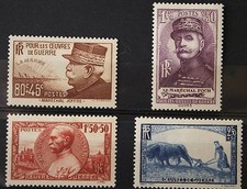 1940  FRANCE  Y & T N° 454 à 457  Neufs  * *  SANS CHARNIÈRE (MNH)