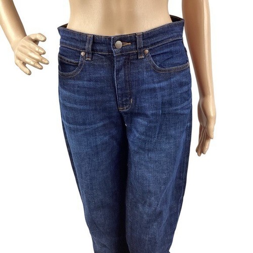 Eileen Fisher Raw Hem Straight Leg Jeans Dark Wash Organic Cotton Größe 0 - Bild 2 von 7
