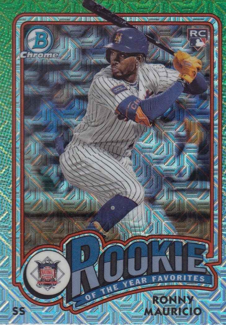 RONNY MAURICIO BOWMAN CHROME ROOKIE FAVORITES MOJO REFRACTOR RC METS #1 2024