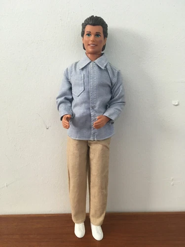 Vintage 1969 Mattel Ken Doll Brown Hair Blue Eyes Shirt Pants Shoes Clothes