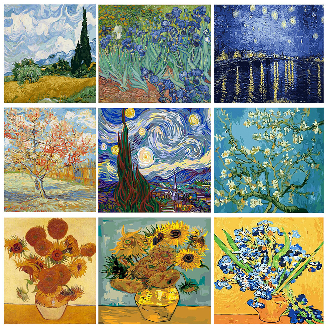 Paint By Numbers Adults kids Vincent Van Gogh DIY Painting Kit 40x50CM  Canvas