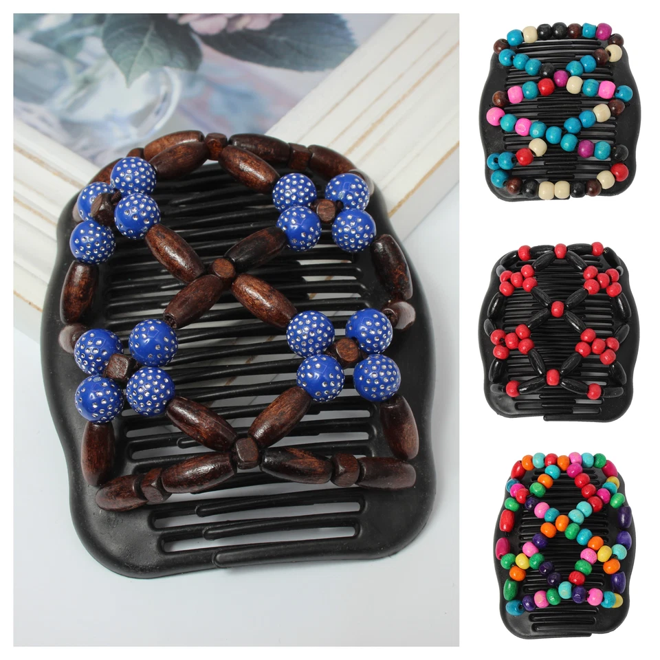 Trend African Hairclip Haarklammer Butterfly Holzdesign Haarkamm Blüten Design