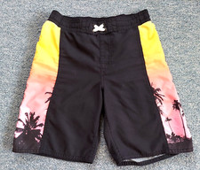 Old Navy Swim Trunks Elastic Drawstring Palm Tree Boys L 10-12