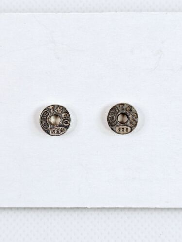 Tiffany & Co Sterling Silver 1837 Circle Stud Earrings With 925 Backs & Bag - Picture 3 of 18