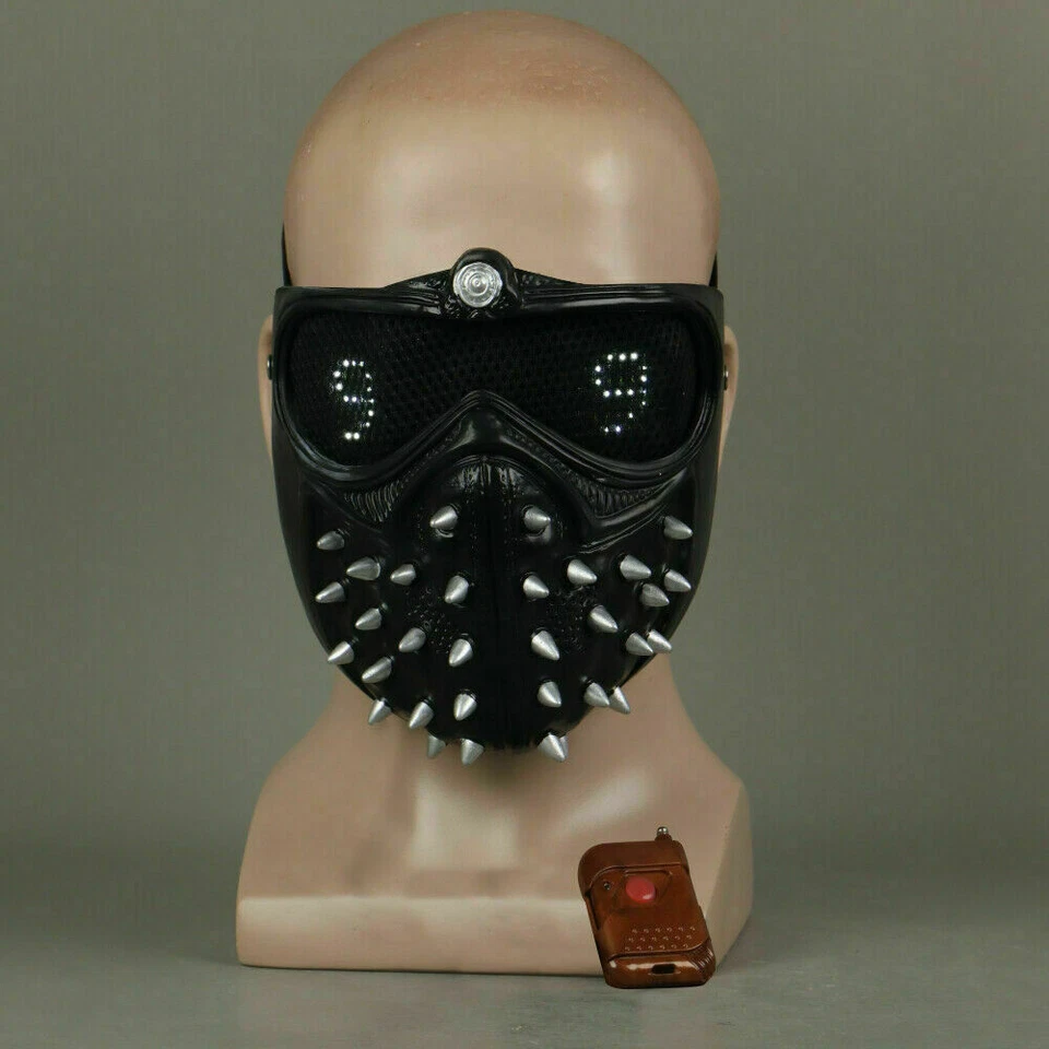 Cosplay Watch Dogs 2 Mask Marcus Wrench LED Remote Control Mask Handmade Props - Image 4 of 4