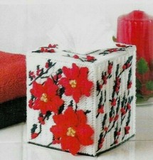 POINSETTIA TISSUE TOPPER CHRISTMAS PLASTIC CANVAS PATTERN INSTRUCTIONS