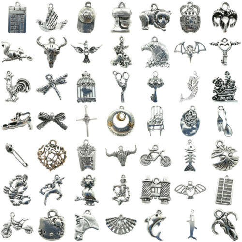 Antique Silver Charms Pendants for Jewelry Making Earrings Necklace NO.551-600 - Picture 1 of 55