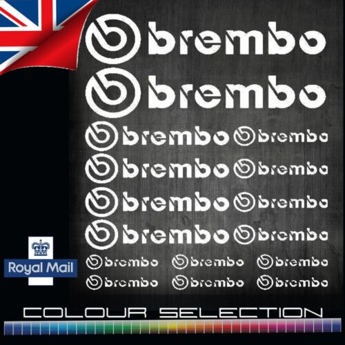 16x - Brembo High Quality Brake Caliper Decal Stickers 4 SIZES any colour - Afbeelding 1 van 3