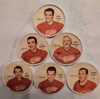 Detroit Redwings 🔥 Salada Foods "hockey coins" lot of 6 1961 62