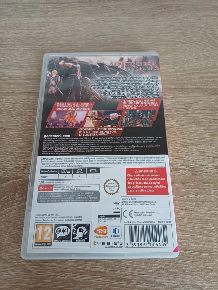 God Eater 3 - Nintendo Switch - fonctionnel - PAL FR, photo 2 sur 5