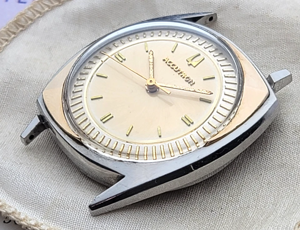 ¡RARO!!! Accutron 214 1960 (M0) oro 14K primera generación.Reparado Foto 3 de 4