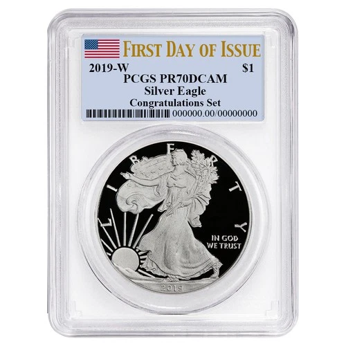 2019-W Proof $1 American Silver Eagle Congratulations Set PCGS PR70DCAM FDOI