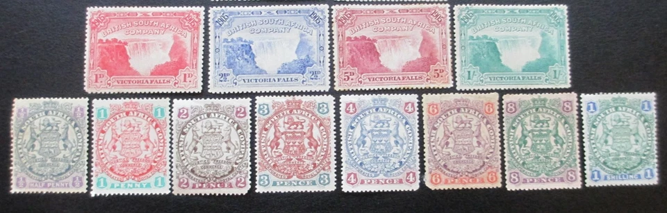 Rhodesia/ British South Africa - 1910 Double Head - Vic Falls & Arms Stamps ~ MH - Image 3 of 4