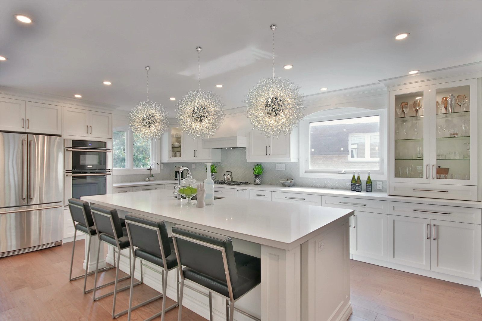 Luxe Starburst Chrome Crystal Chandelier 24"