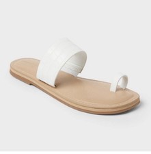 Women's Juno Toe Ring Flat Sandals Universal Thread Size 8 Memory Foam Insol