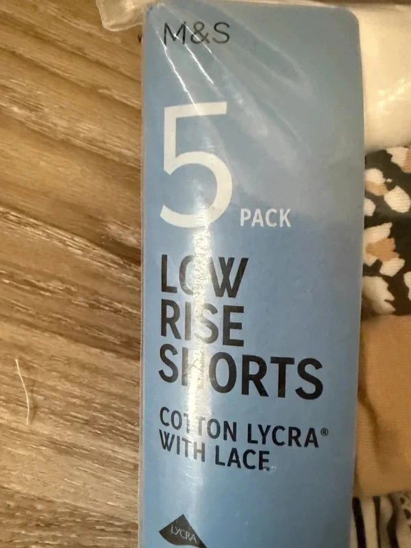 5 PACK OF M&S MULTICOLOURED LOW RISE SHORTS / KNICKERS - SIZE 28 - BNWT - Image 2 of 4