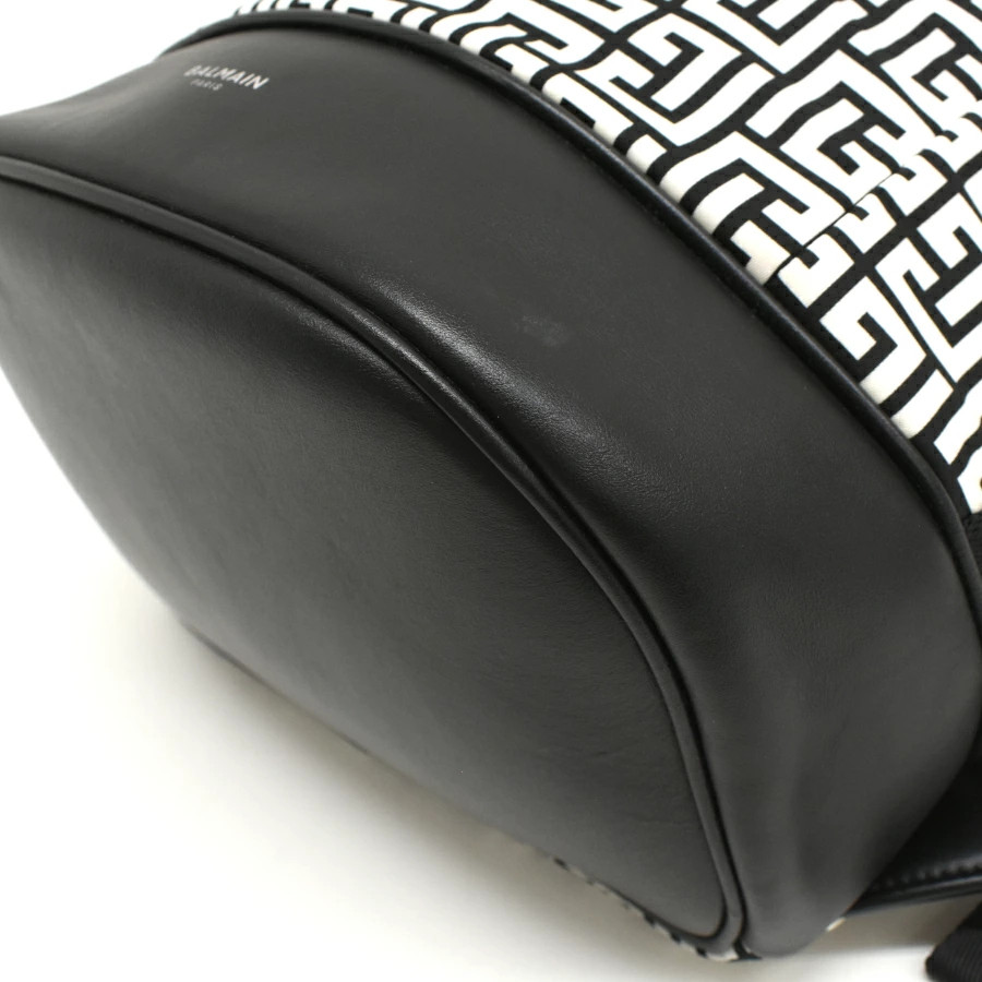 BALMAIN Backpack Rucksack Monogram Nylon White Bl… - image 5