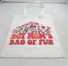 Boy Mom's Bag of Fun canvas Tote Bag Reusable Shopping Bag Tote