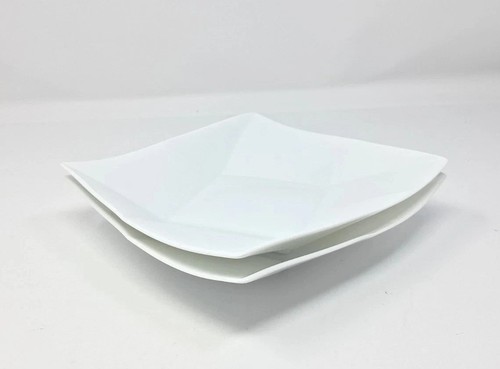Bernardaud Porcelain Small Plate Lot 2 Square Diamond Fold Appetizer 6.5x1.25"