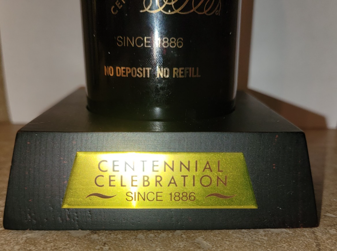 Coca-Cola ソーダファンテン記念品　非売品　アンティーク 100th Anniversary Centennial Coca Cola Coke Bottle w/ Stand 1986