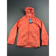 Columbia Kids Waterproof Rain Jacket Coral Orange Hooded Shell Med 10/12