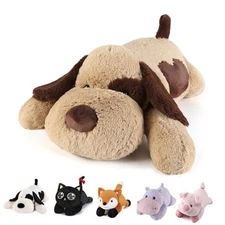  Weighted Stuffed Animals - 22 Inch 4.5 Pounds Weighted Plush Medium Brown Dog